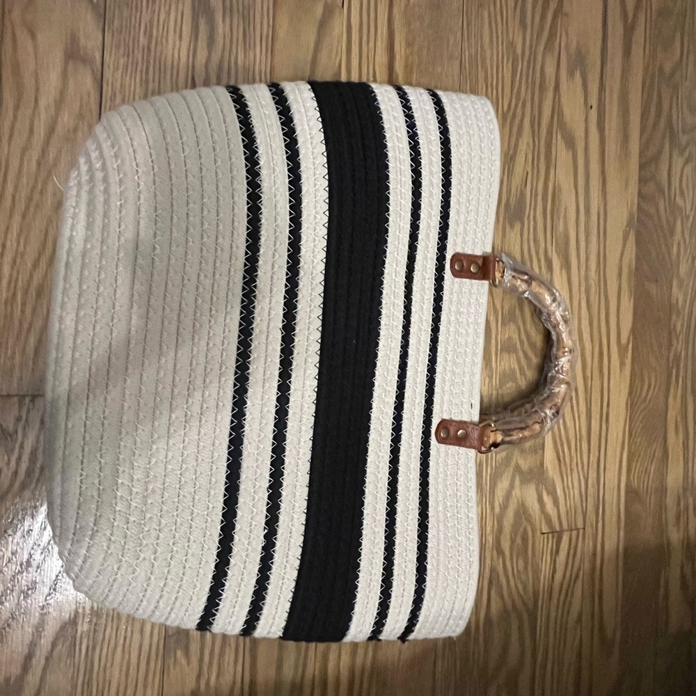 Striped Black and White Tote Bag
